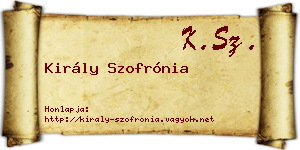Király Szofrónia névjegykártya